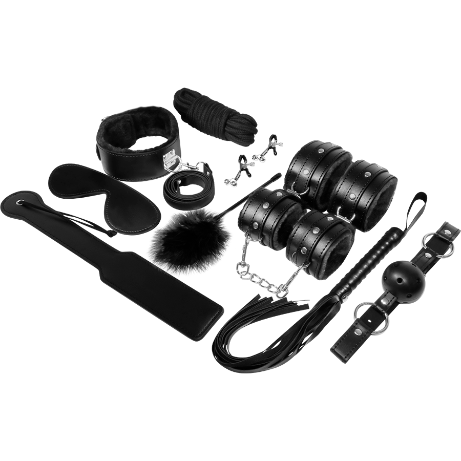 Conjunto BDSM 11 Peças Experience Preto