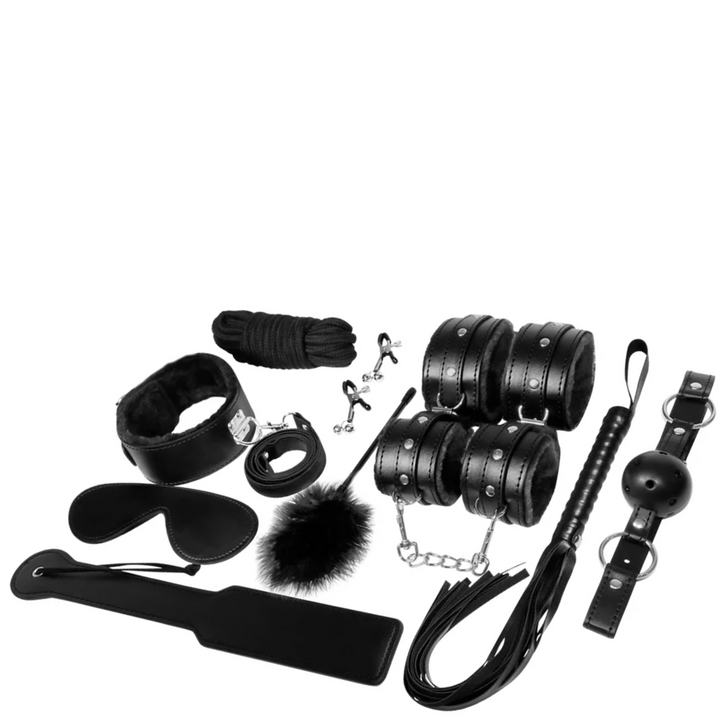 Conjunto BDSM 11 Peças Experience Preto