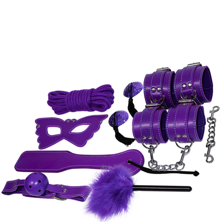 Conjunto BDSM 8 Peças Experience Roxo