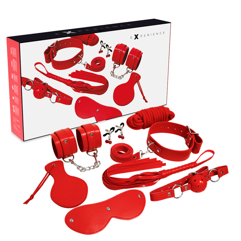 Conjunto BDSM 8 Peças Experience Vermelho
