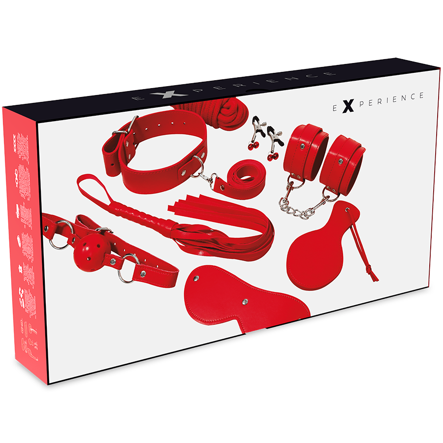 Conjunto BDSM 8 Peças Experience Vermelho