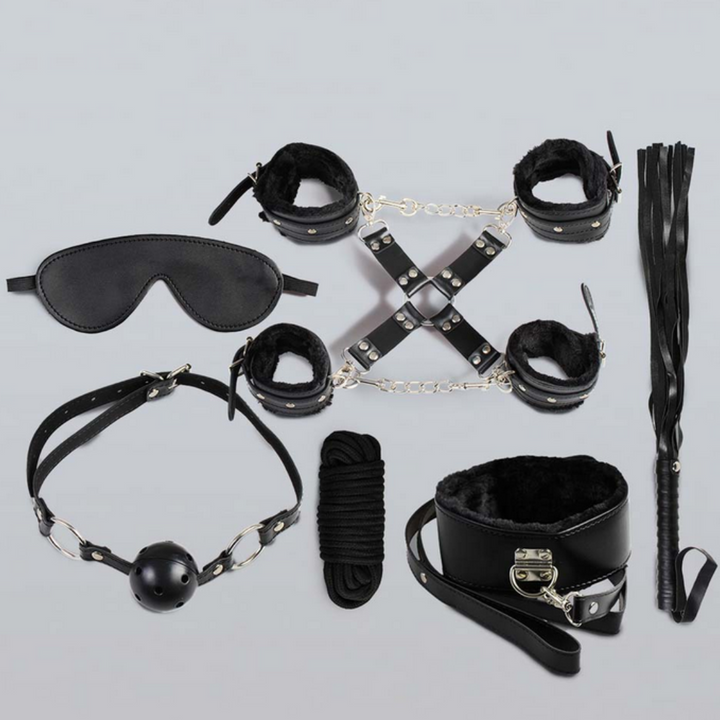 Conjunto BDSM 8 Peças Secret Pleasure Preto
