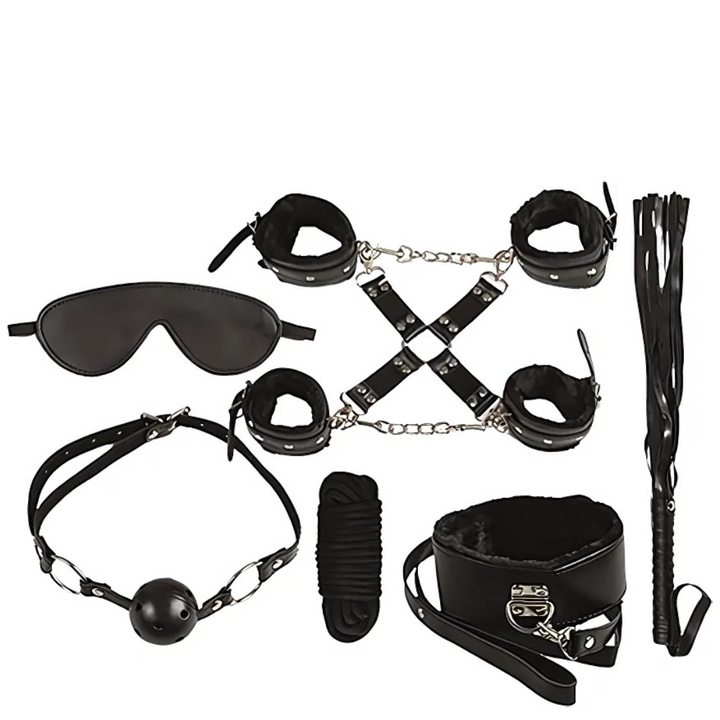 Conjunto BDSM 8 Peças Secret Pleasure Preto