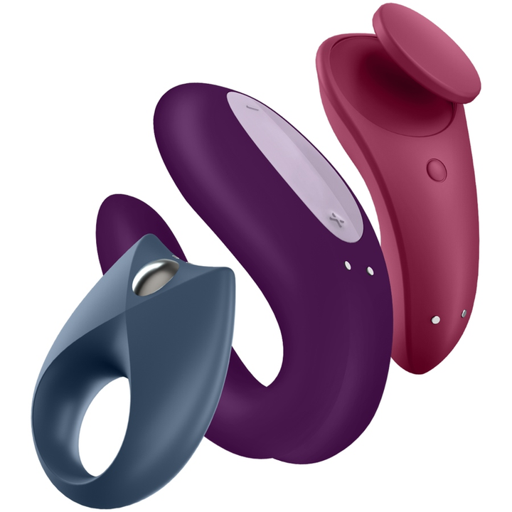 Conjunto Vibradores Para Casal Usb Satisfyer Partner Box 3 Controlo Remoto App