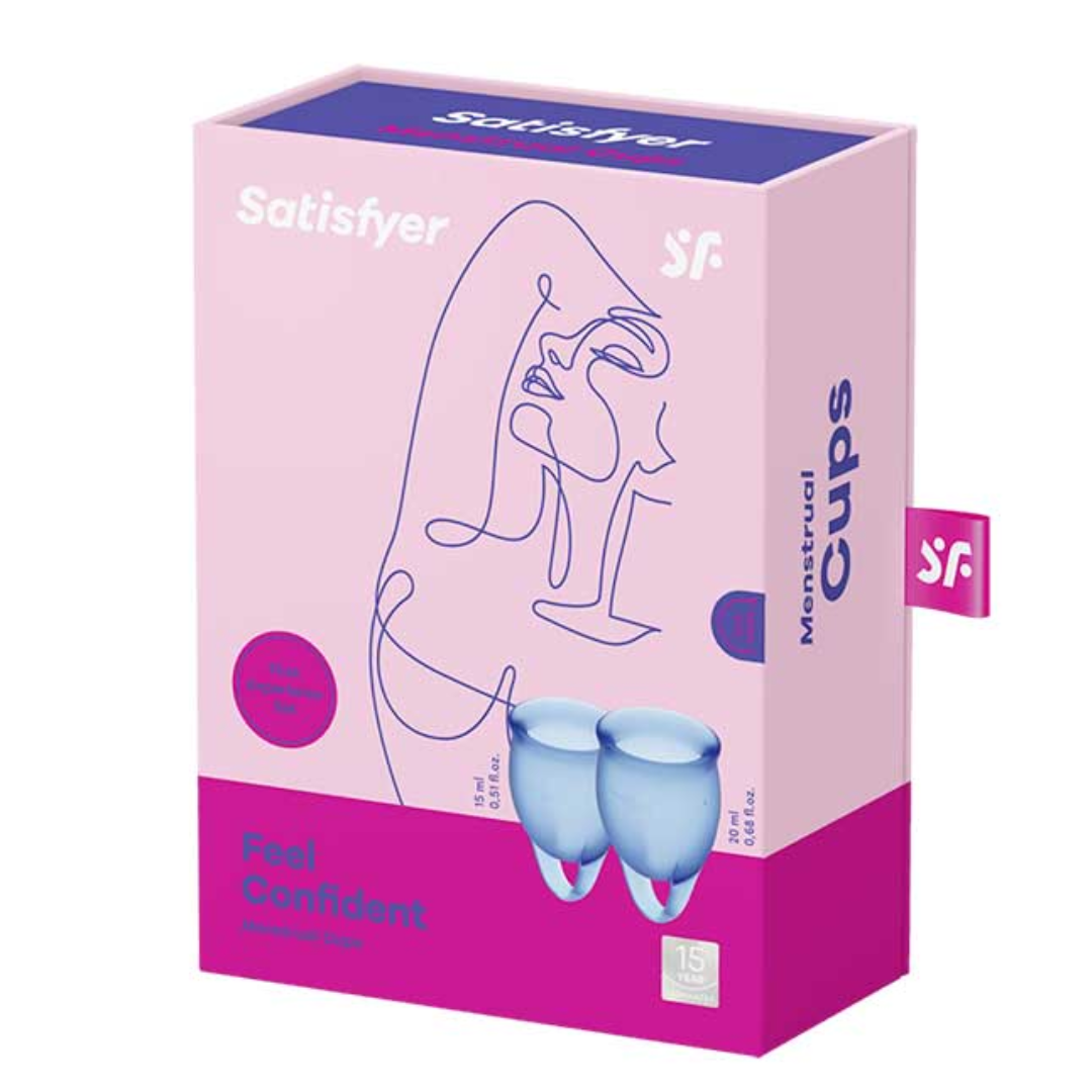 Copo Menstrual Satisfyer Feel Confident Azul Escuro 15+ 20 ml