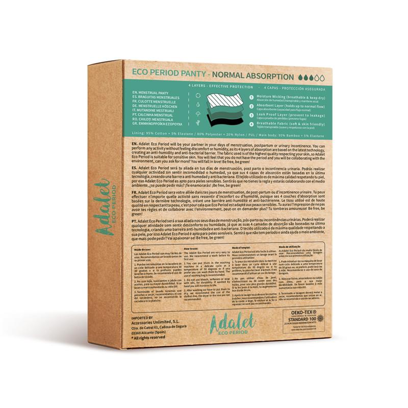 Cuecas Menstruais Eco Fluxo Normal Adalet Flora