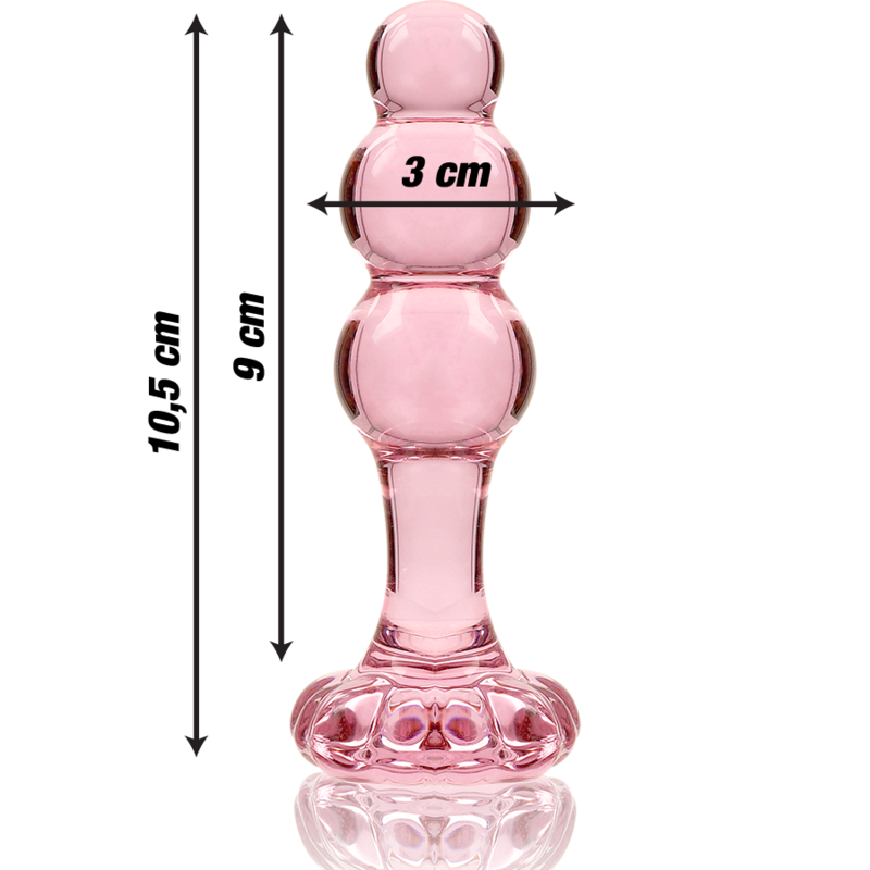 Dildo De Vidro Ibiza N1 Rosa 9x3cm