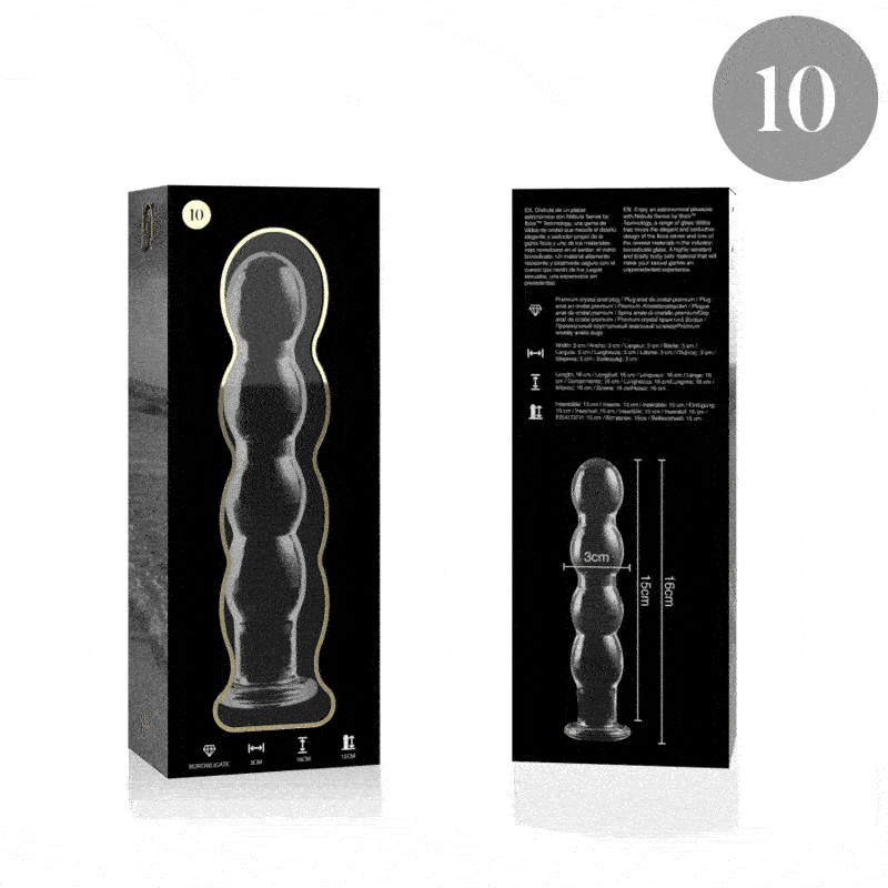 Dildo De Vidro Ibiza N10 Transparente 15x3cm