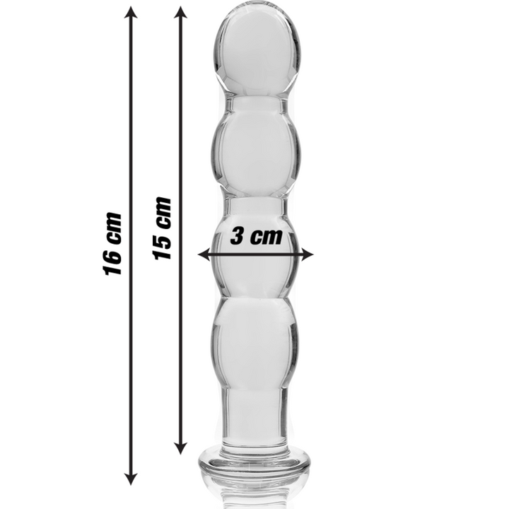 Dildo De Vidro Ibiza N10 Transparente 15x3cm