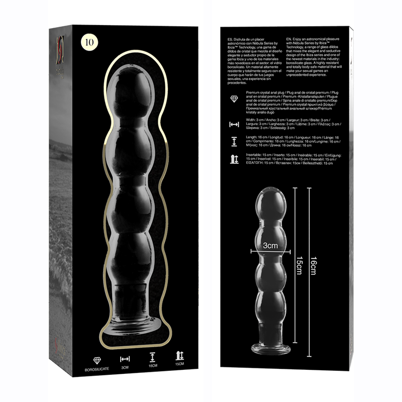 Dildo De Vidro Ibiza N10 Transparente 15x3cm