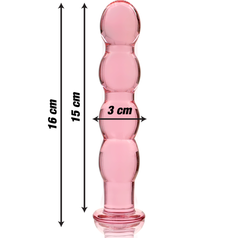 Dildo De Vidro Ibiza N11 Rosa 15x3.5cm