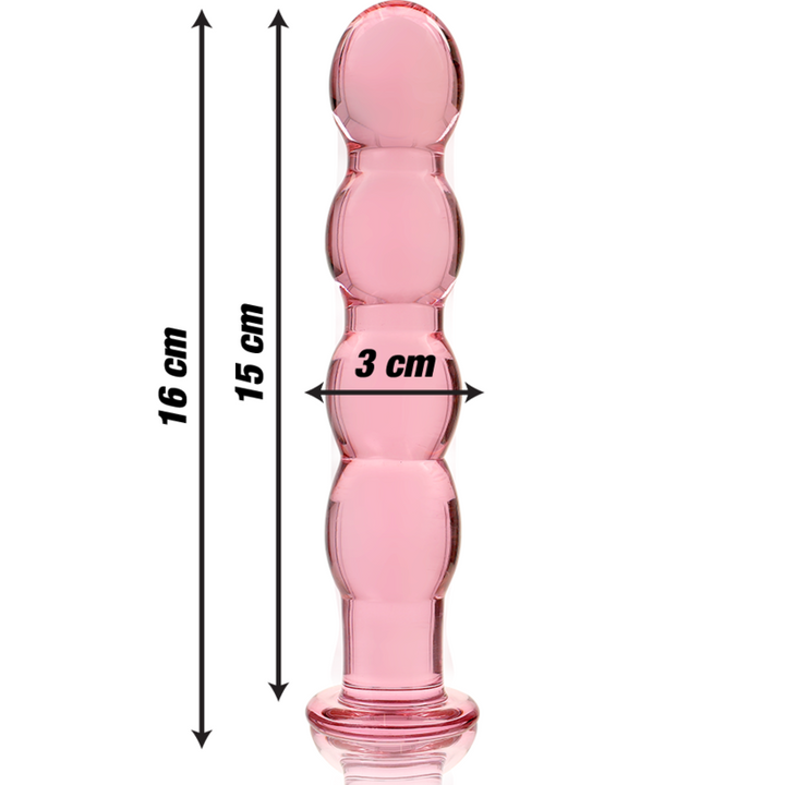 Dildo De Vidro Ibiza N11 Rosa 15x3.5cm