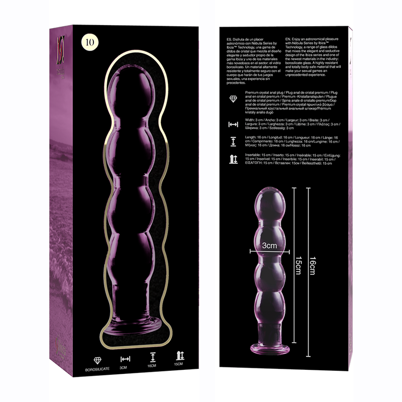 Dildo De Vidro Ibiza N11 Rosa 15x3.5cm