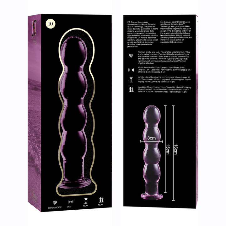 Dildo De Vidro Ibiza N11 Rosa 15x3.5cm