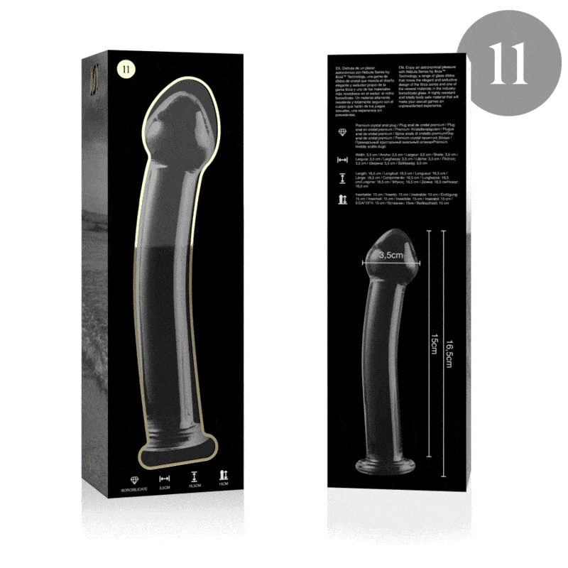 Dildo De Vidro Ibiza N11 Transparente 15x3.5cm