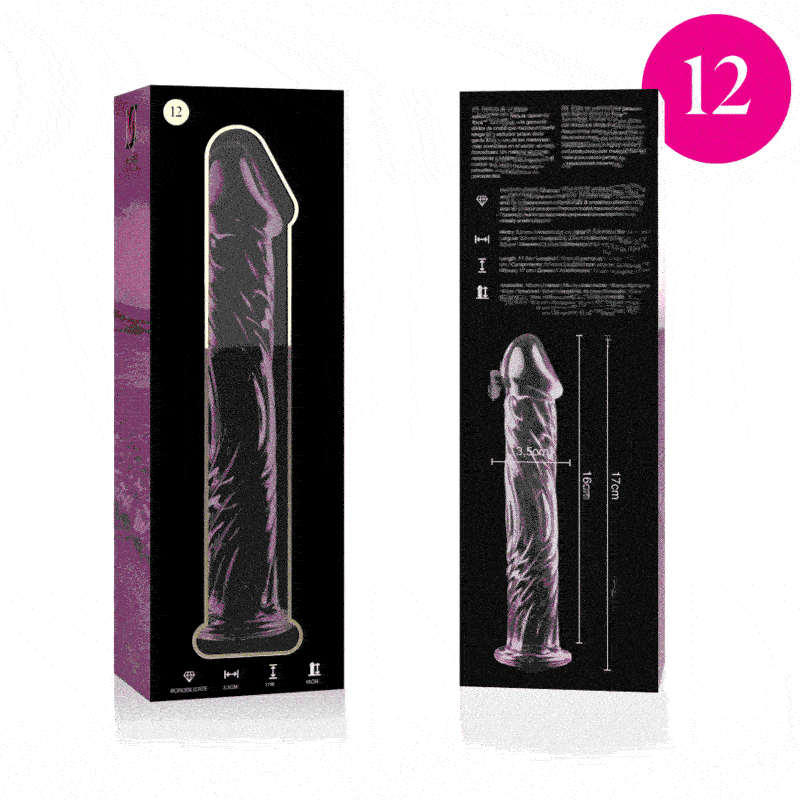 Dildo De Vidro Ibiza N12 Rosa 16x3.5cm