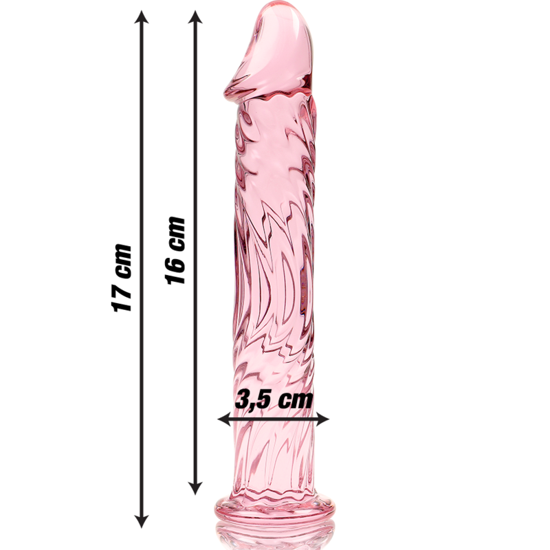 Dildo De Vidro Ibiza N12 Rosa 16x3.5cm
