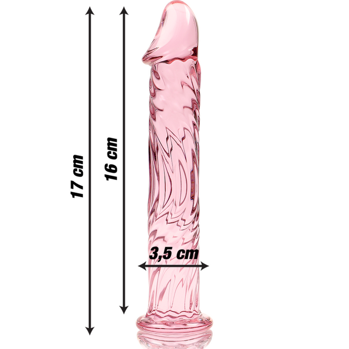 Dildo De Vidro Ibiza N12 Rosa 16x3.5cm