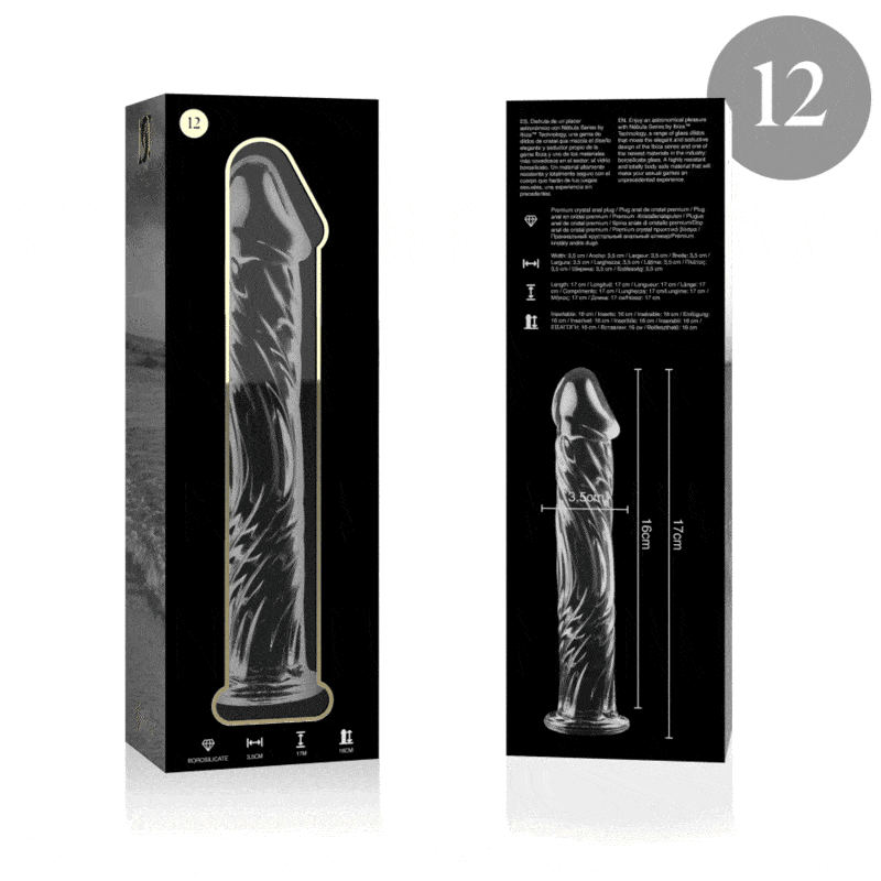 Dildo De Vidro Ibiza N12 Transparente 16x3.5cm