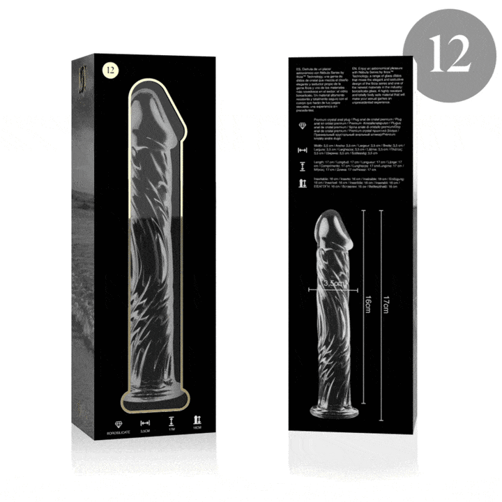 Dildo De Vidro Ibiza N12 Transparente 16x3.5cm