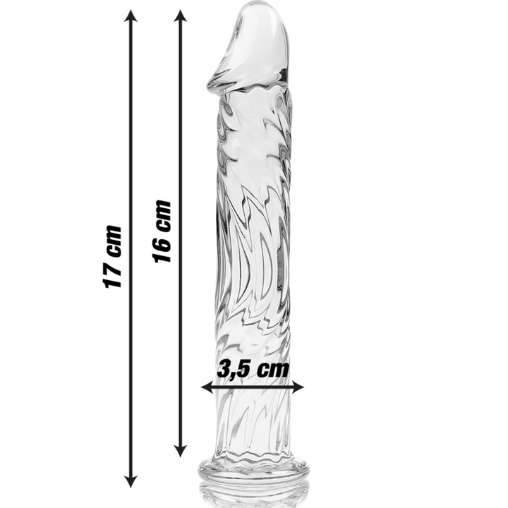 Dildo De Vidro Ibiza N12 Transparente 16x3.5cm