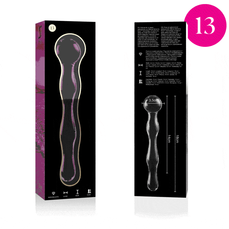 Dildo De Vidro Ibiza N13 Rosa 18x3.5cm