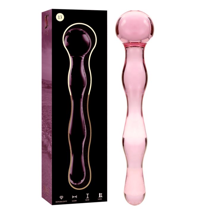 Dildo De Vidro Ibiza N13 Rosa 18x3.5cm