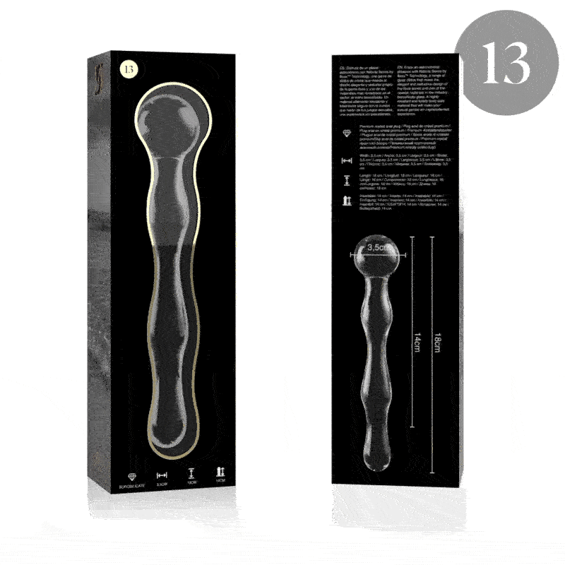Dildo De Vidro Ibiza N13 Transparente 18x3.5cm