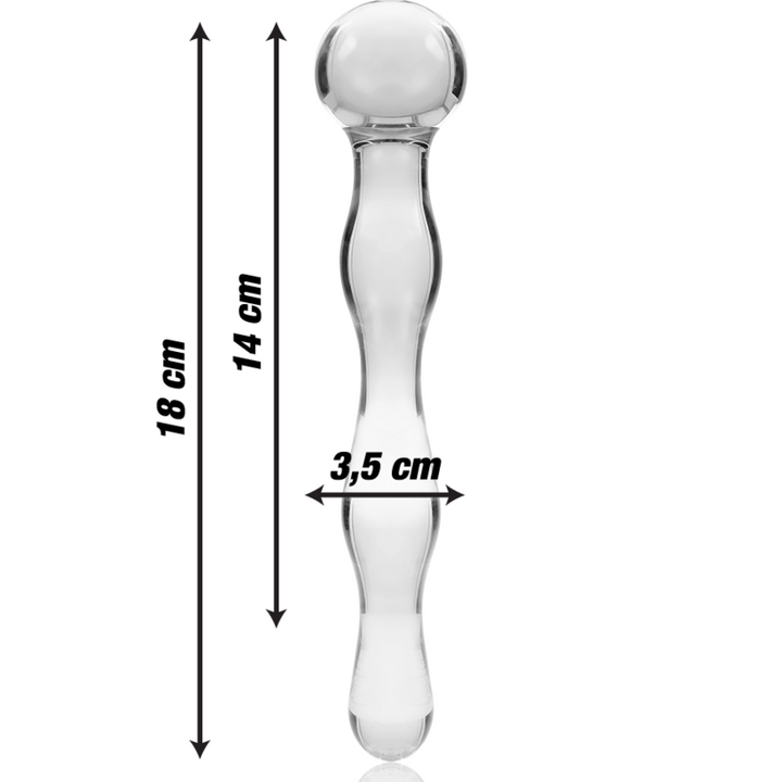 Dildo De Vidro Ibiza N13 Transparente 18x3.5cm