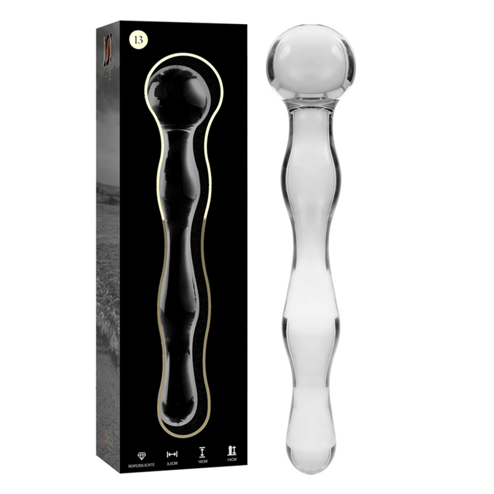 Dildo De Vidro Ibiza N13 Transparente 18x3.5cm