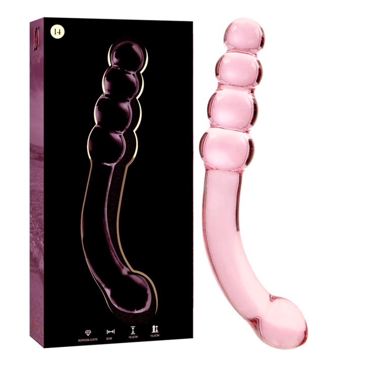 Dildo De Vidro Ibiza N14 Rosa 18.5x3cm