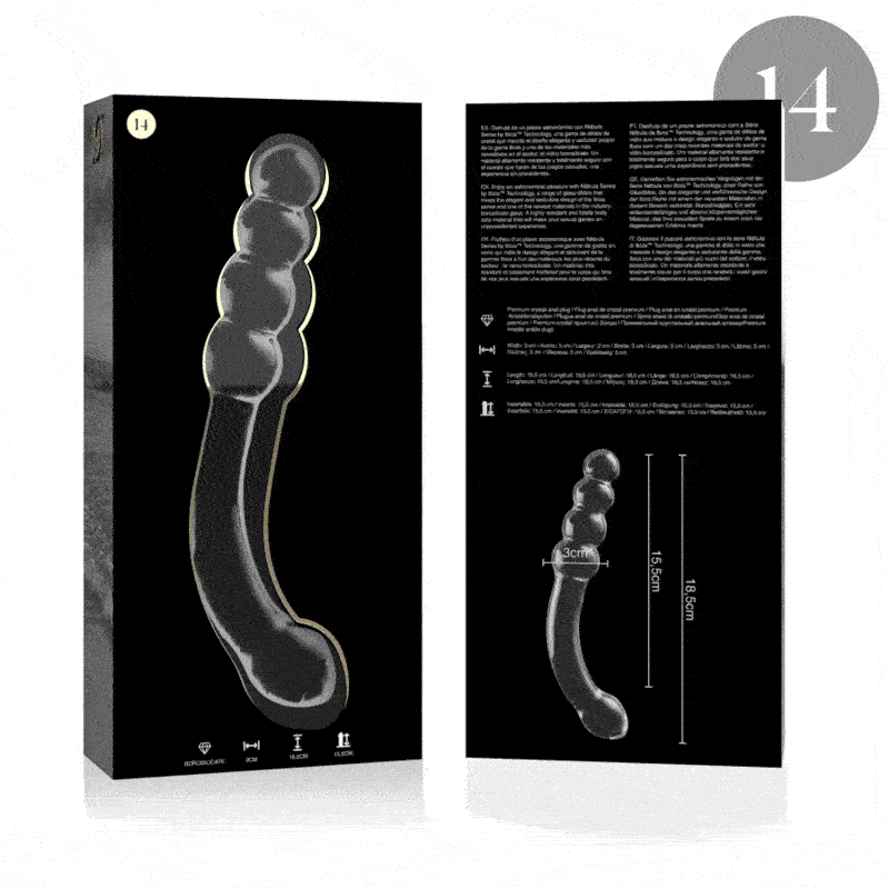 Dildo De Vidro Ibiza N14 Transparente 18.5x3cm