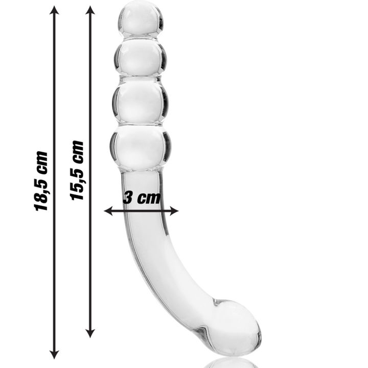 Dildo De Vidro Ibiza N14 Transparente 18.5x3cm