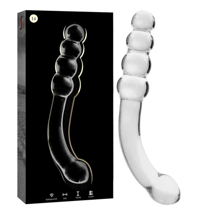 Dildo De Vidro Ibiza N14 Transparente 18.5x3cm