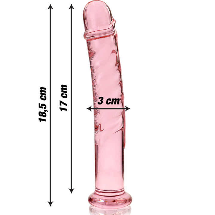 Dildo De Vidro Ibiza N16 Rosa 18.5x3cm