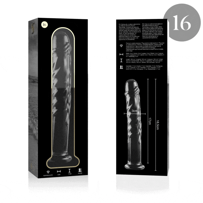 Dildo De Vidro Ibiza N16 Transparente 18.5x3cm