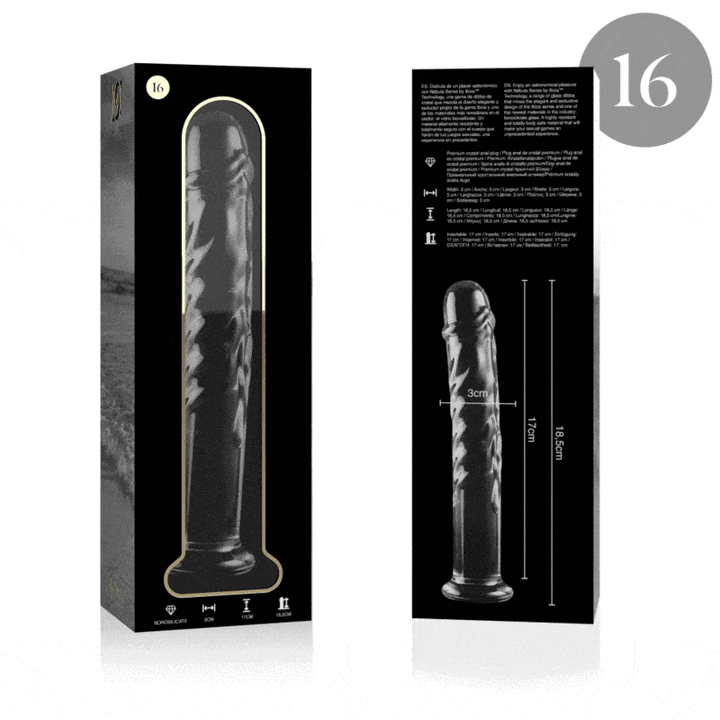 Dildo De Vidro Ibiza N16 Transparente 18.5x3cm