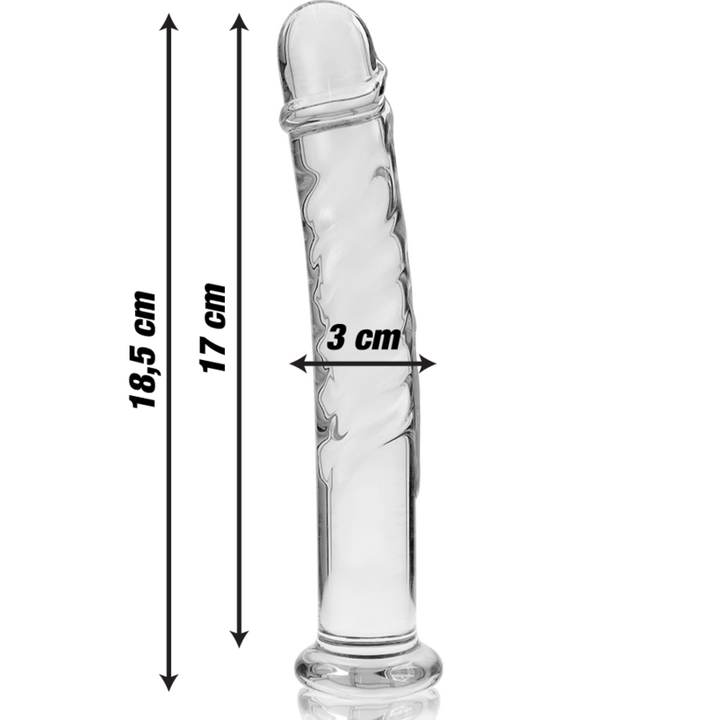 Dildo De Vidro Ibiza N16 Transparente 18.5x3cm
