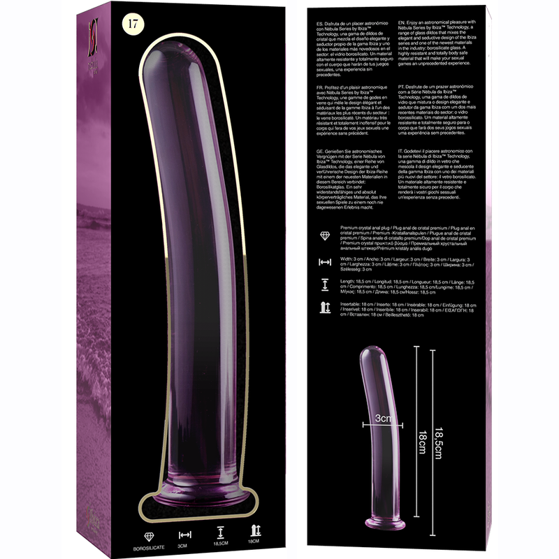 Dildo De Vidro Ibiza N17 Rosa 18.5x3cm