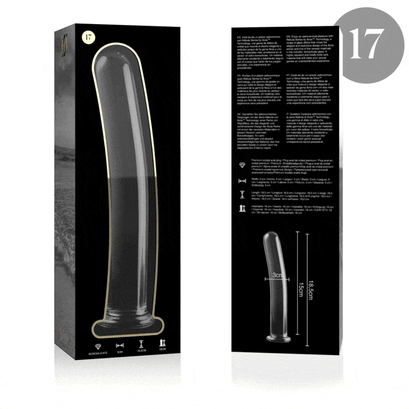 Dildo De Vidro Ibiza N17 Transparente 18.5x3cm
