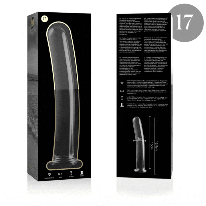 Dildo De Vidro Ibiza N17 Transparente 18.5x3cm