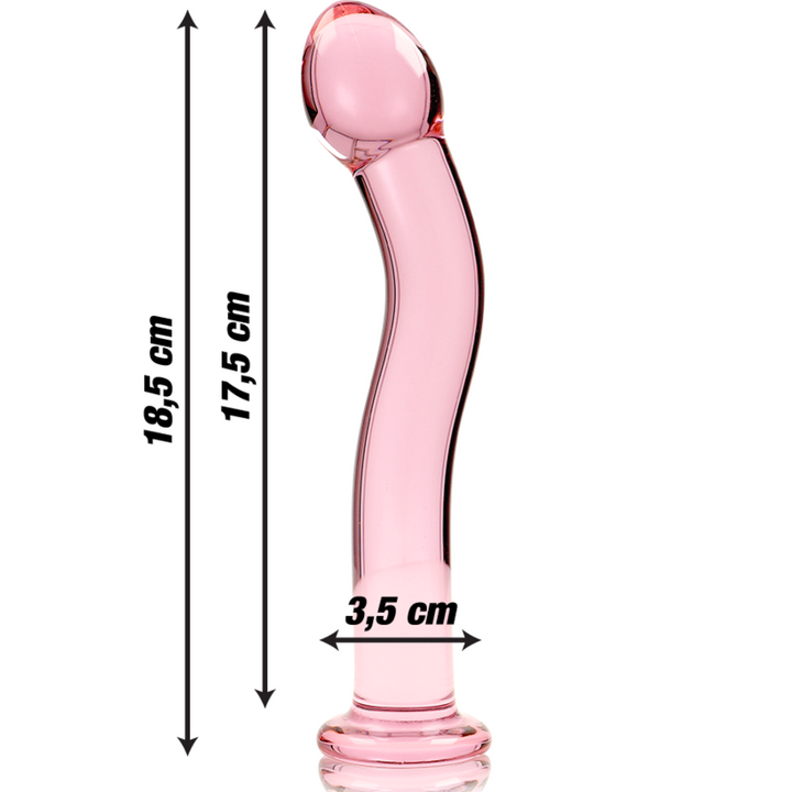 Dildo De Vidro Ibiza N18 Rosa 18.5x3.5cm
