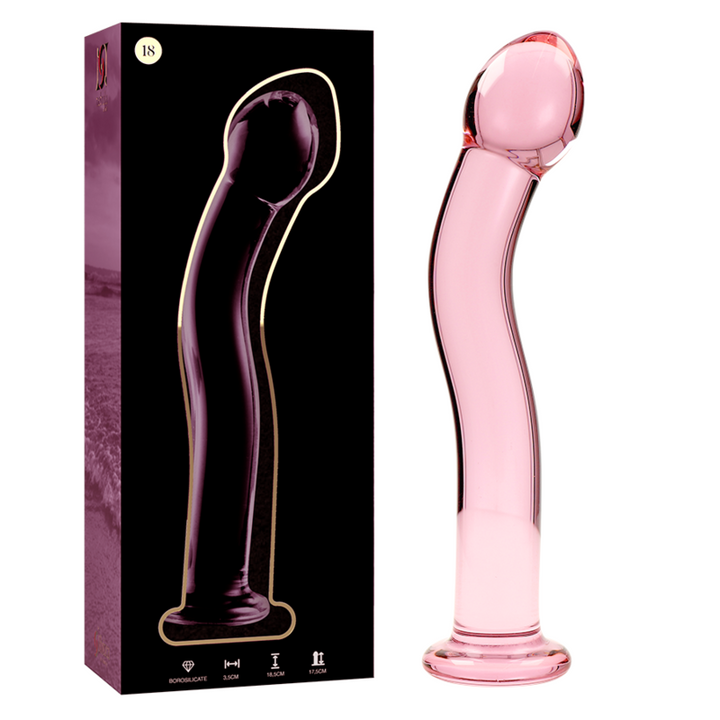 Dildo De Vidro Ibiza N18 Rosa 18.5x3.5cm
