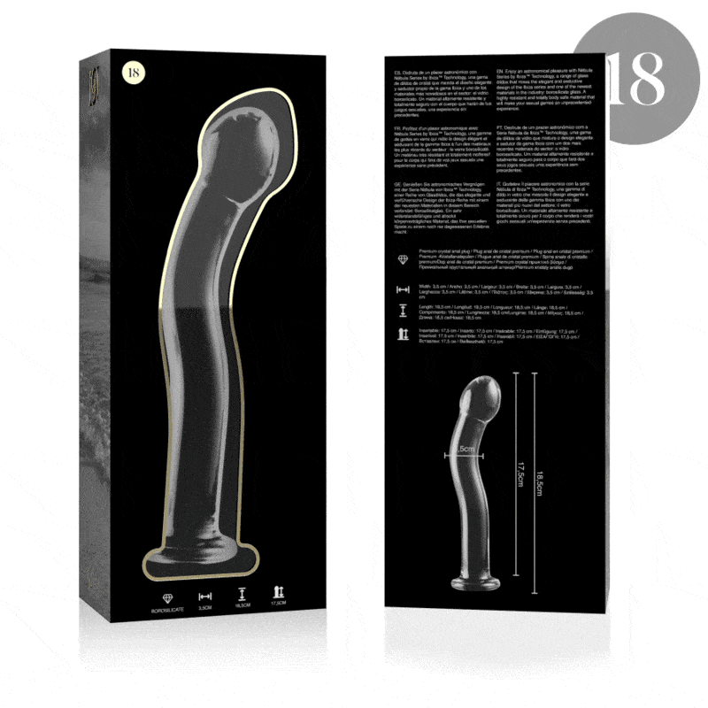 Dildo De Vidro Ibiza N18 Transparente 18.5x3.5cm