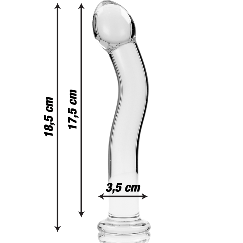 Dildo De Vidro Ibiza N18 Transparente 18.5x3.5cm
