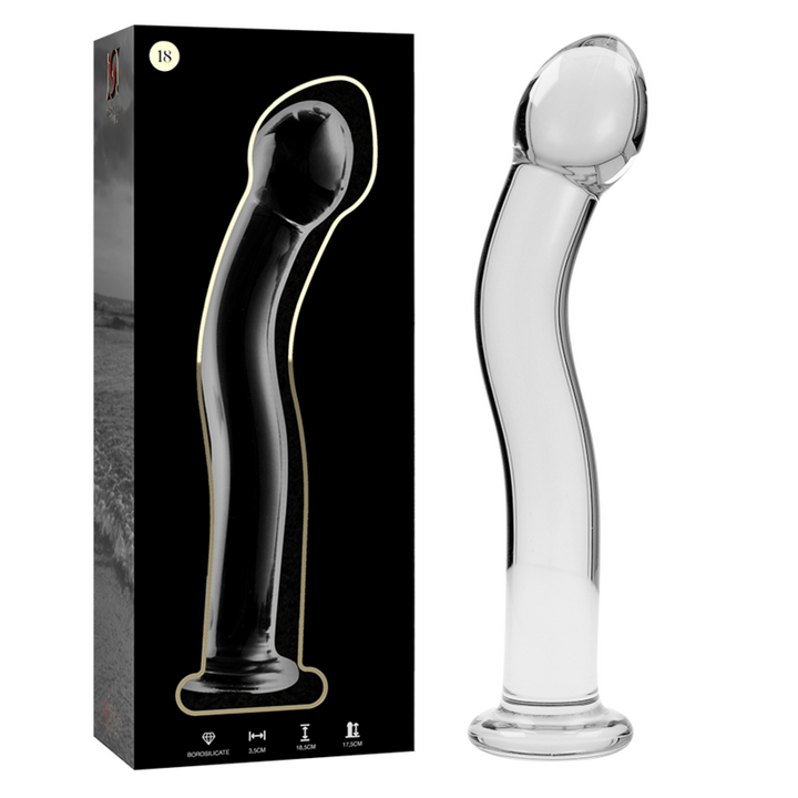 Dildo De Vidro Ibiza N18 Transparente 18.5x3.5cm