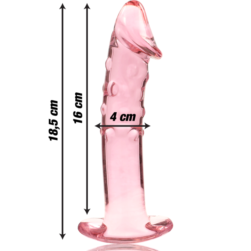 Dildo De Vidro Ibiza N19 Rosa 18.5x4cm