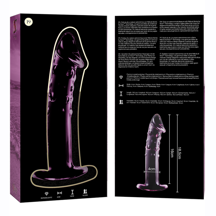 Dildo De Vidro Ibiza N19 Rosa 18.5x4cm