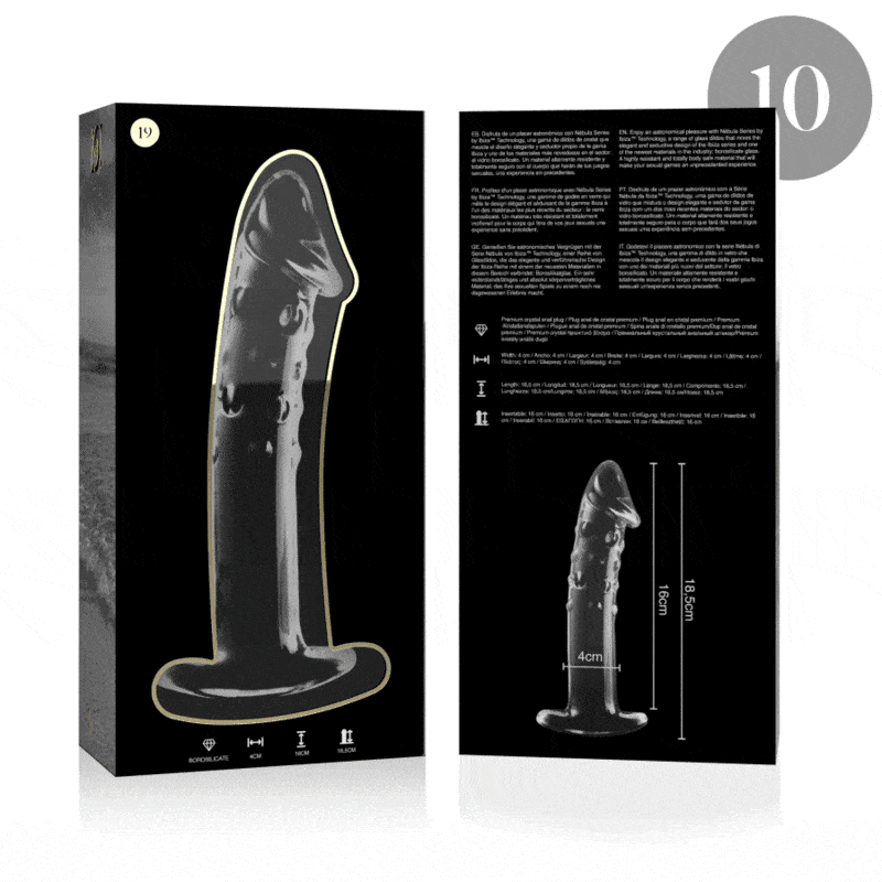 Dildo De Vidro Ibiza N19 Transparente 18.5x4cm
