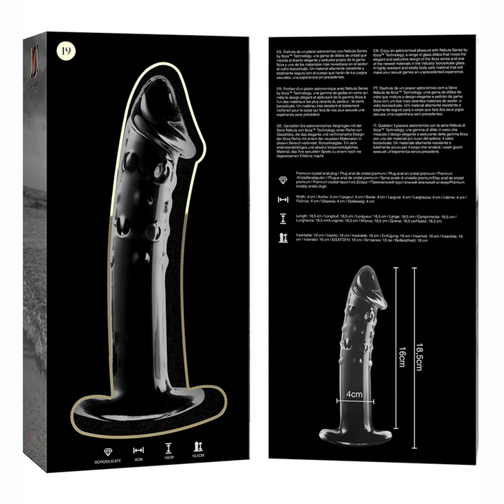 Dildo De Vidro Ibiza N19 Transparente 18.5x4cm